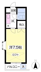 絵夢館 1Kの間取図画像