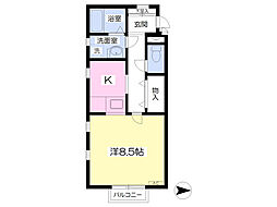 リブメゾン・ステラ 1Kの間取図画像