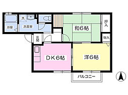 フローレンス藤塚 2DKの間取図画像