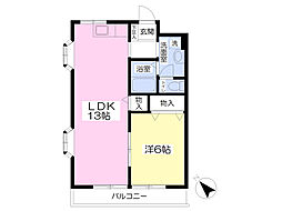 アメージングエステートB 1LDKの間取図画像