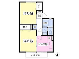 プランタン 2Kの間取図画像