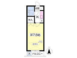 絵夢館 1Kの間取図画像