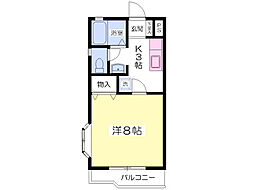 プレンボヌール 1Kの間取図画像