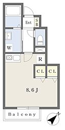 Case長町 ワンルームの間取図画像