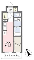 R'sISHINAZAKA 1DKの間取図画像