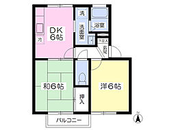 エクセレンス南仙台 2DKの間取図画像
