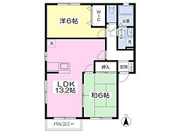 メゾンM 2LDKの間取図画像