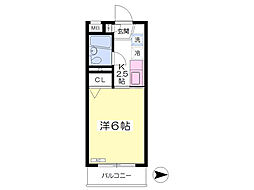渡辺ハイツ 1Kの間取図画像