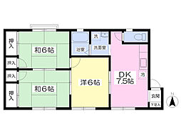 セジュール二軒橋 3DKの間取図画像