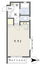 ハイツスカラ 1Kの間取図画像