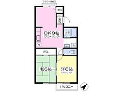 メゾン長命 2DKの間取図画像
