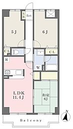 エスポワールヤマワ 3LDKの間取図画像