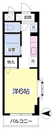 アクシスオオスミ ワンルームの間取図画像