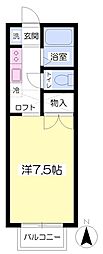 JR仙山線 北仙台駅 バス15分 桜ケ丘四丁目下車 徒歩5分の賃貸アパート 2階ワンルームの間取り