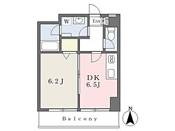 グランヴィル鶴巻 1DKの間取図画像