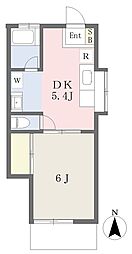 ワタナベハイツ 1DKの間取図画像