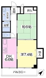 イーストヒルズ 2DKの間取図画像