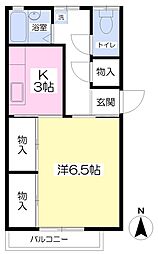 ファミール水沢 1Kの間取図画像