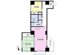 ヒューマンスクエアメゾン肴町 2DKの間取図画像