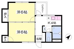 メゾングリシン 2Kの間取図画像