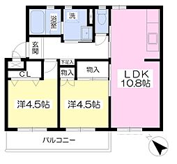 ルネッタ青山 2LDKの間取図画像