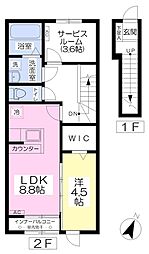 M'sCourt 1SLDKの間取図画像