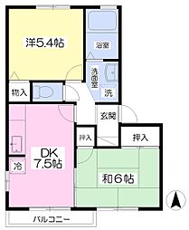 アネックス舘 2DKの間取図画像