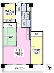 ウィンベルコーラス福島 3LDKの間取図画像