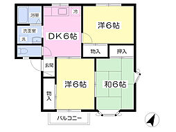 ジェネス・モーリーC 3DKの間取図画像