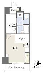 Ｆｌａｔ郡山 402 4階1Kの間取り