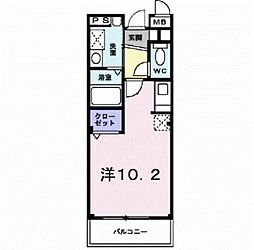 ヴィアーレ・2 ワンルームの間取図画像