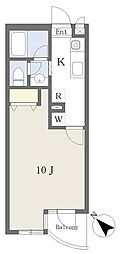 ルミエール三御堂 1Kの間取図画像