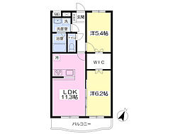 アンソレイユルーナ 2LDKの間取図画像