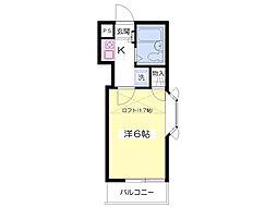 Y'sフラット幸町 1Kの間取図画像