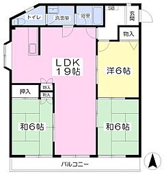 グリーンハイツ東長戸 3LDKの間取図画像