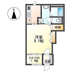 伊予鉄道郡中線 余戸駅 徒歩12分の賃貸アパート 1階1Kの間取り