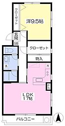 シャトレ道後 1LDKの間取図画像