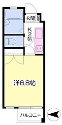 トーヨレジデンス 1Kの間取図画像