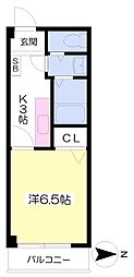 本町シングルス 1Kの間取図画像