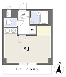 エスポワール松山 ワンルームの間取図画像