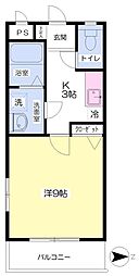 グランメール久万ノ台 1Kの間取図画像