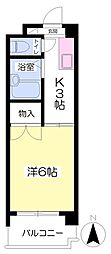 グラン平和通 1Kの間取図画像