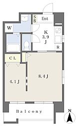eaupur 1Kの間取図画像