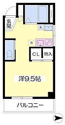 メゾンカヤマチ ワンルームの間取図画像