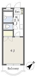 ヴィラ・アンソレイエ堀江 1Kの間取図画像