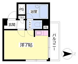 ヴィラアンソレイユ南江戸 ワンルームの間取図画像