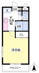フロンティア・UEDA 1Kの間取図画像