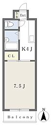 メゾン・ドゥ・ルアン 1Kの間取図画像