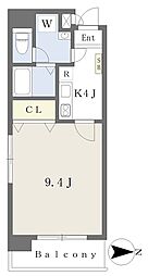 フォルテ平和通 1Kの間取図画像