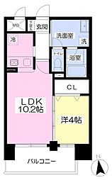 アーバン清水町 1LDKの間取図画像